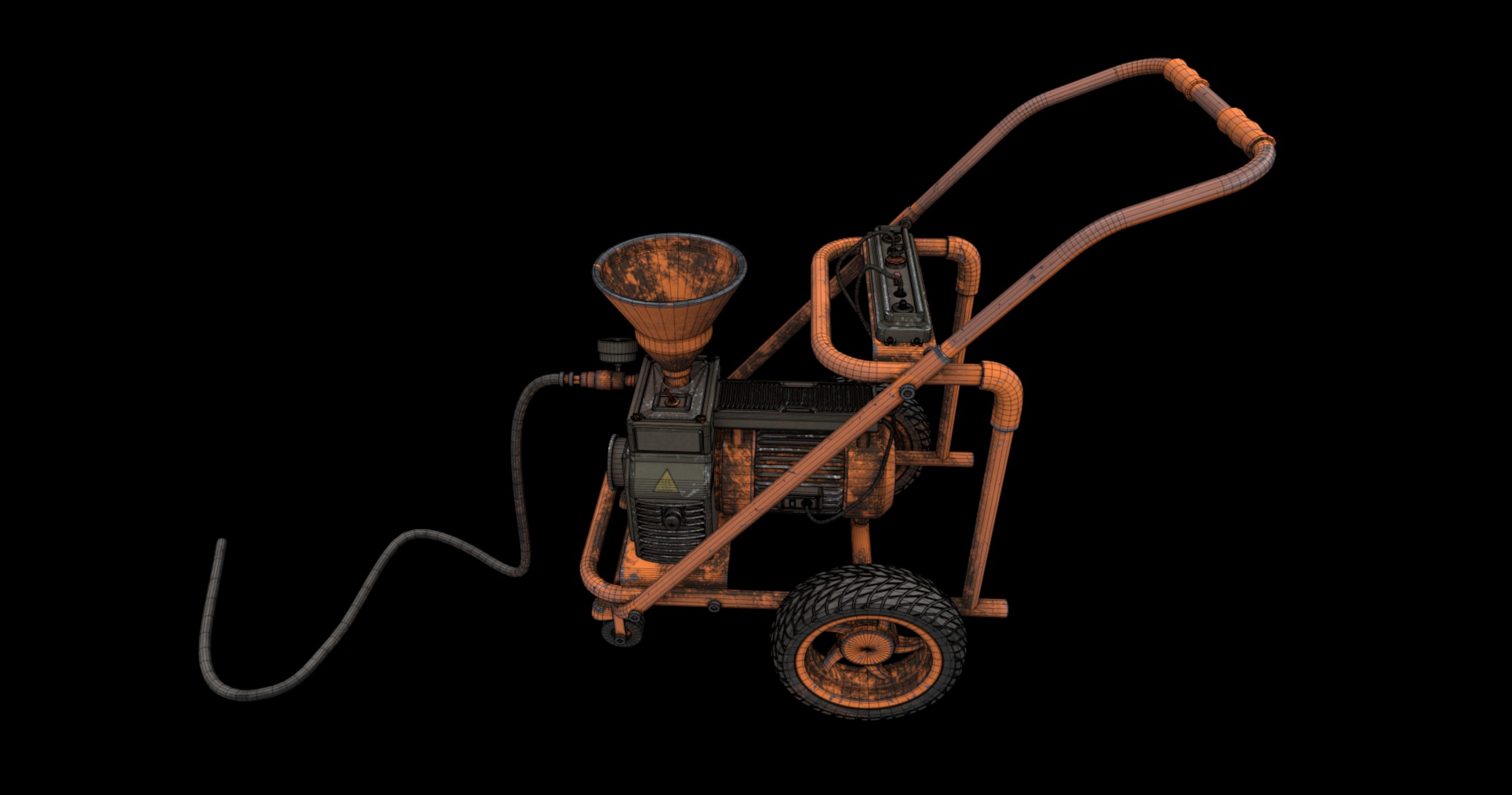 mobile compressor cart 3D model_6