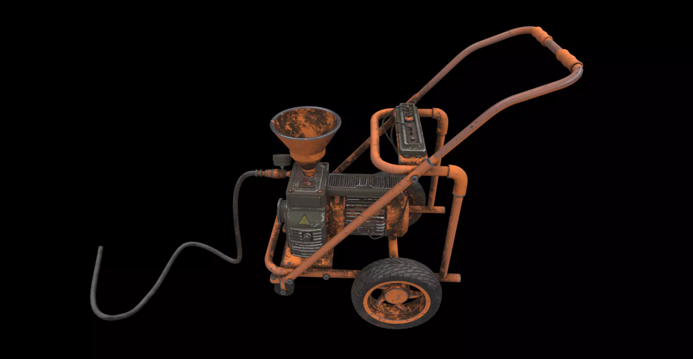 mobile compressor cart 3D model_0