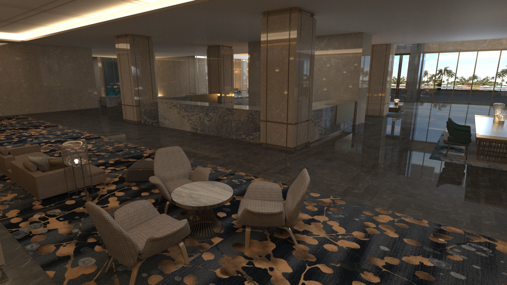 The Hotel Lobby 4 3D model_4