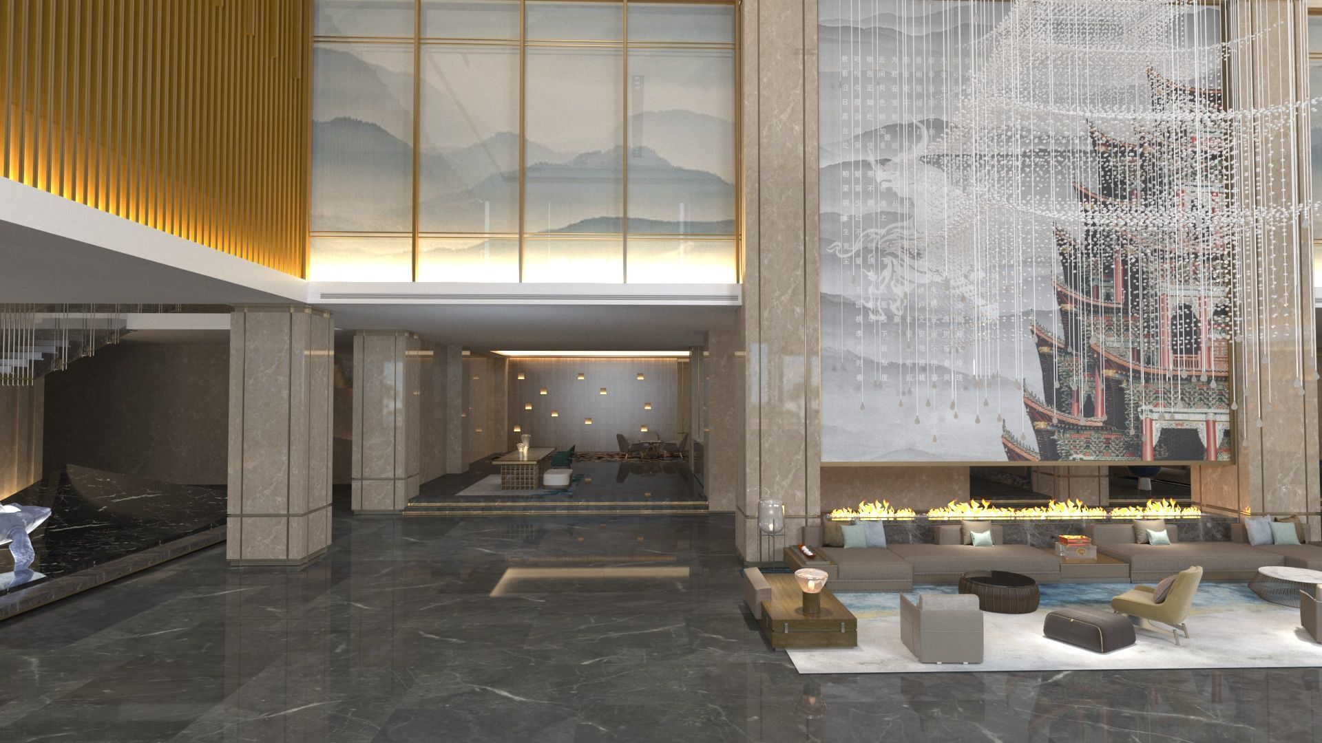The Hotel Lobby 4 3D model_2