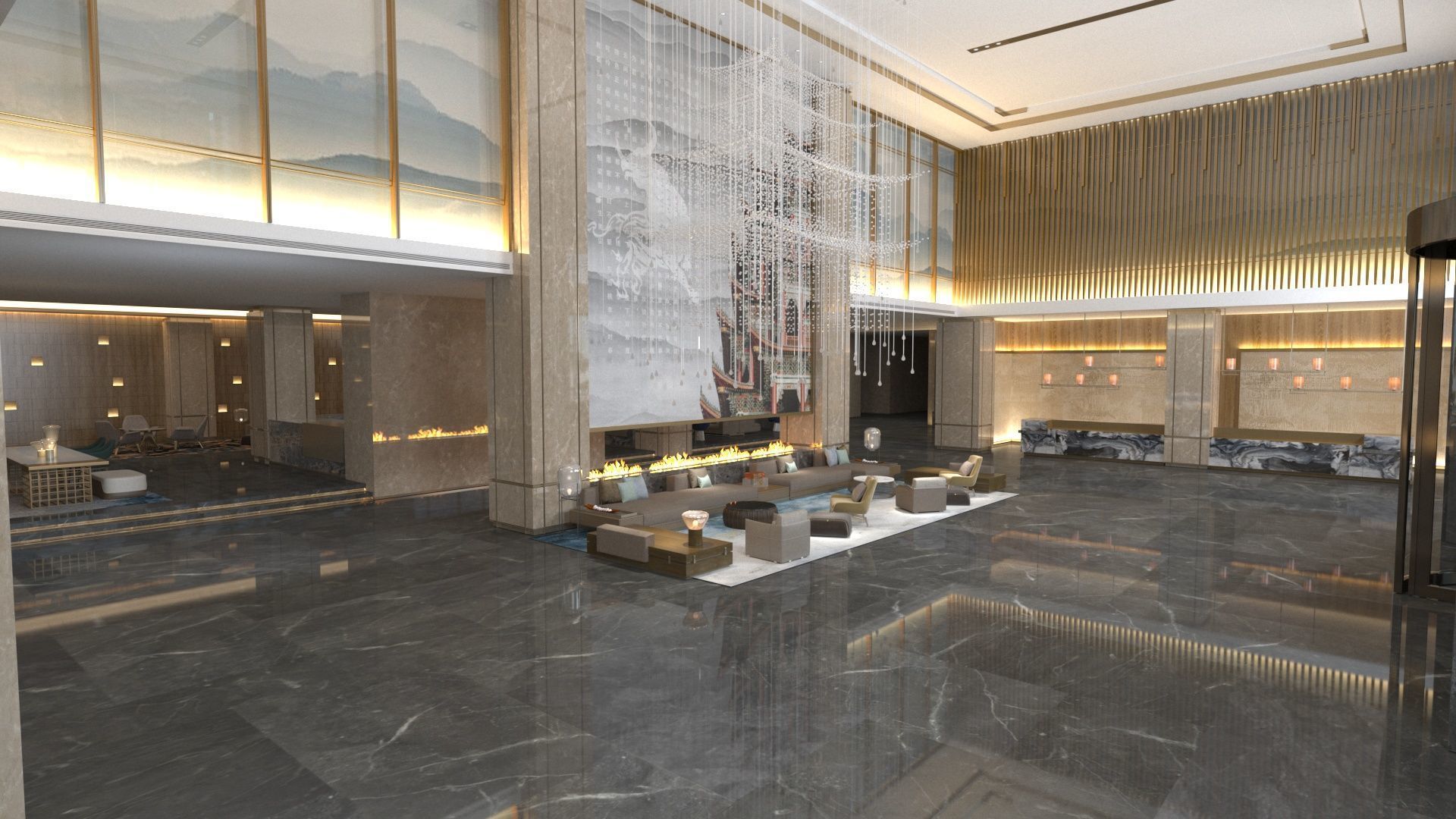 The Hotel Lobby 4 3D model_3