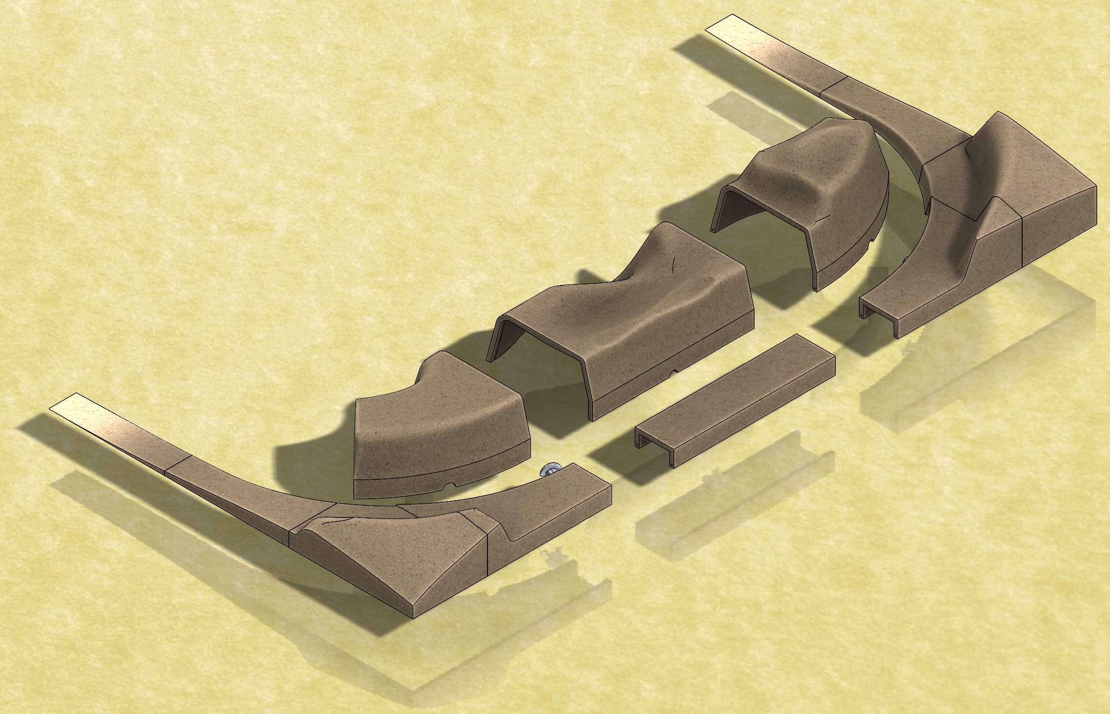 Extension Tunnel Files for 4 ft x 2 ft N-Scale Layout Ramp-01 3D print model_3