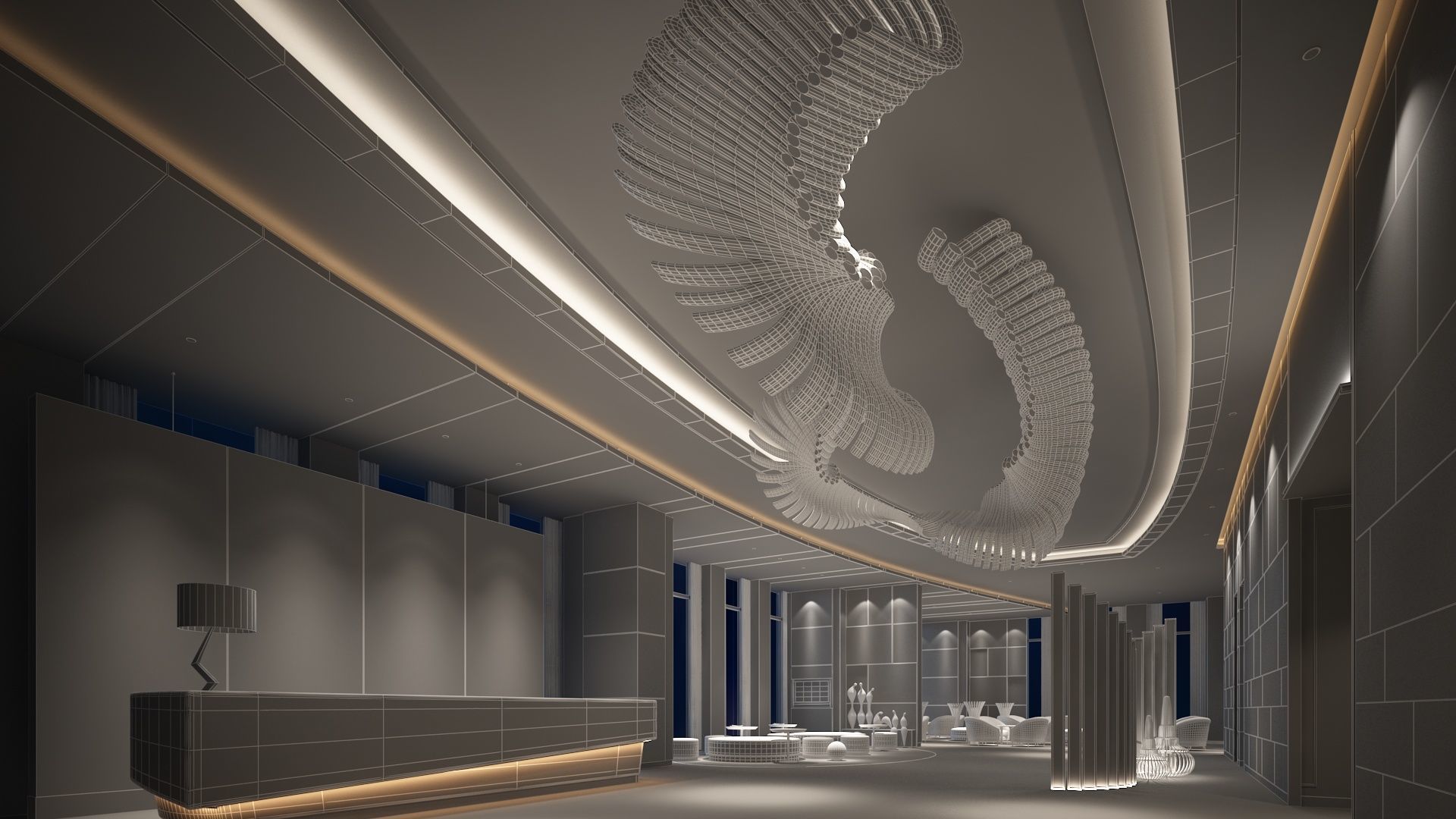 The Hotel Lobby 12 3D model_11