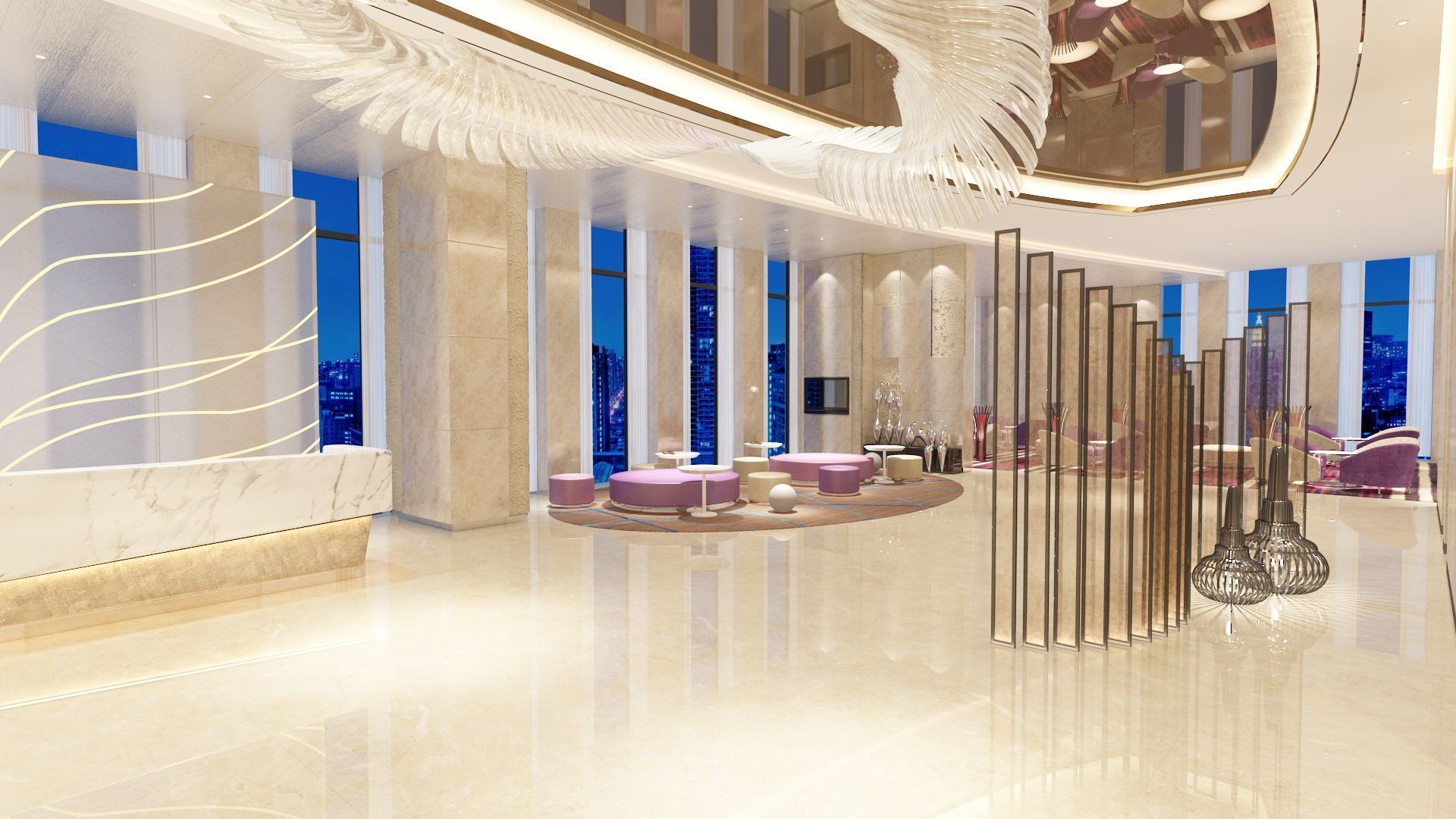 The Hotel Lobby 12 3D model_2