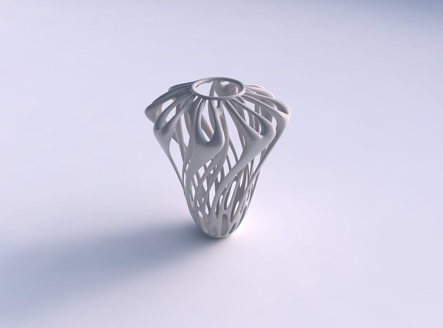 Vase widening with two layered branches widened top