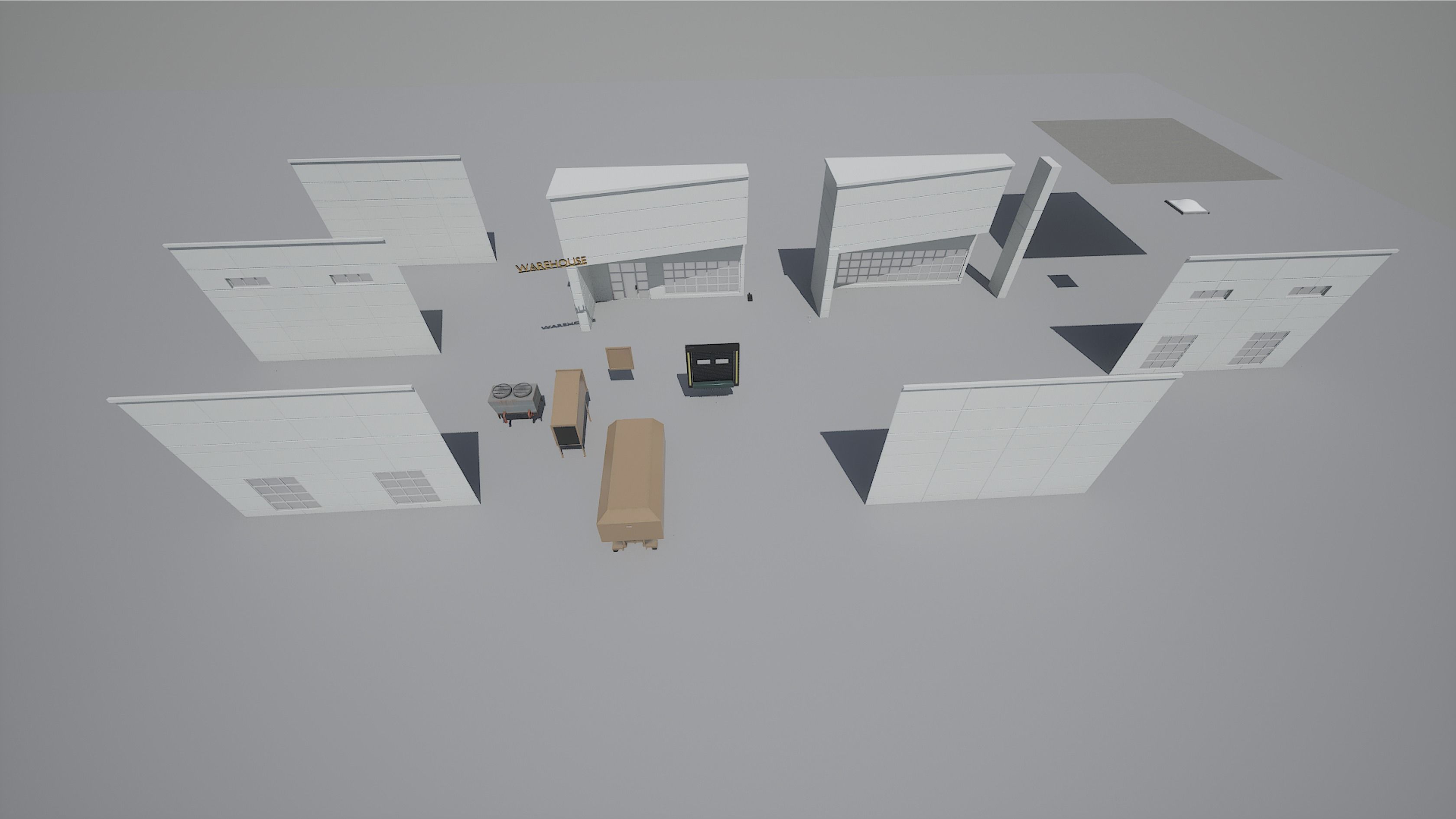 Modular Warehouse Low-poly 3D model_12