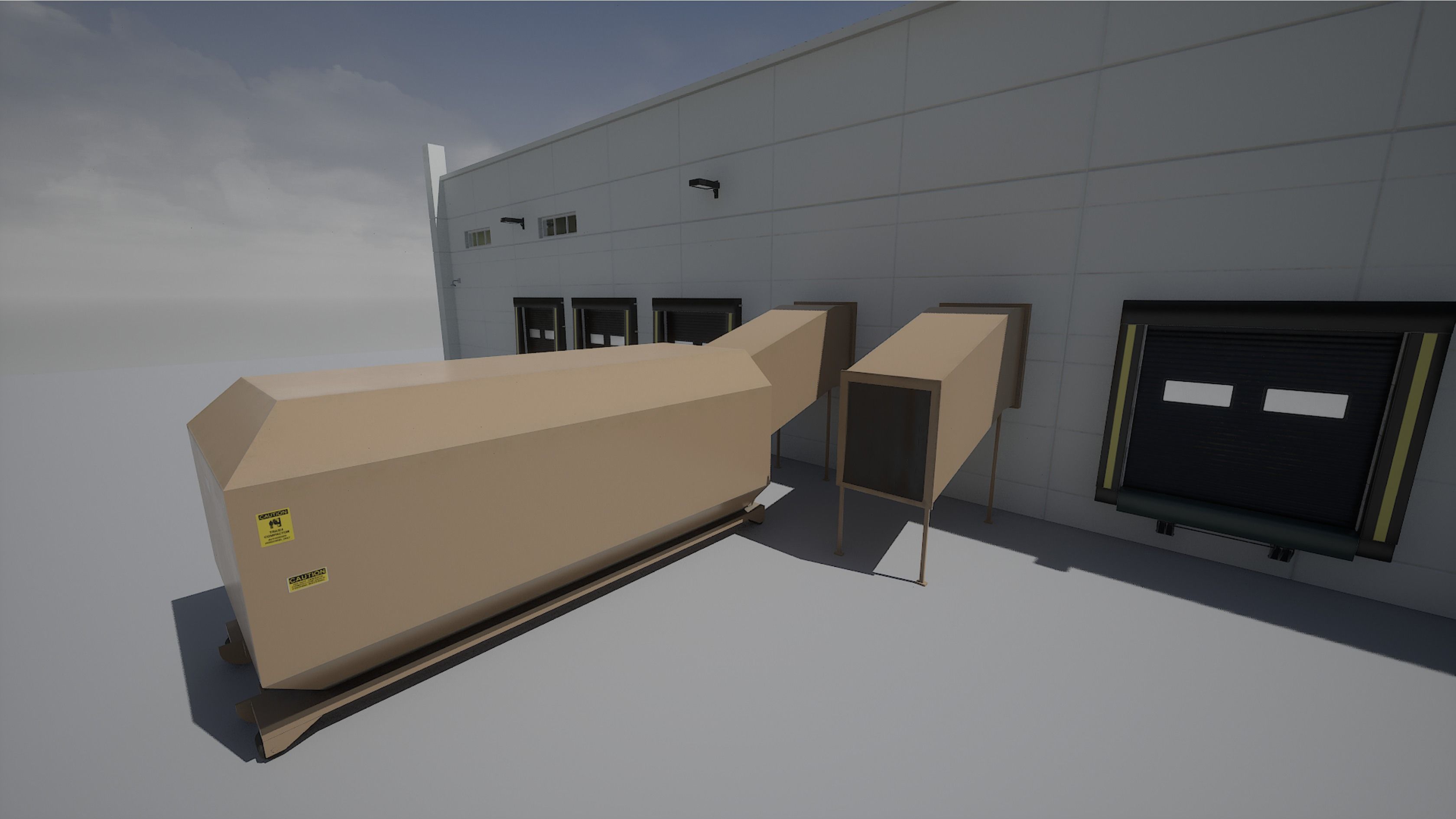 Modular Warehouse Low-poly 3D model_6