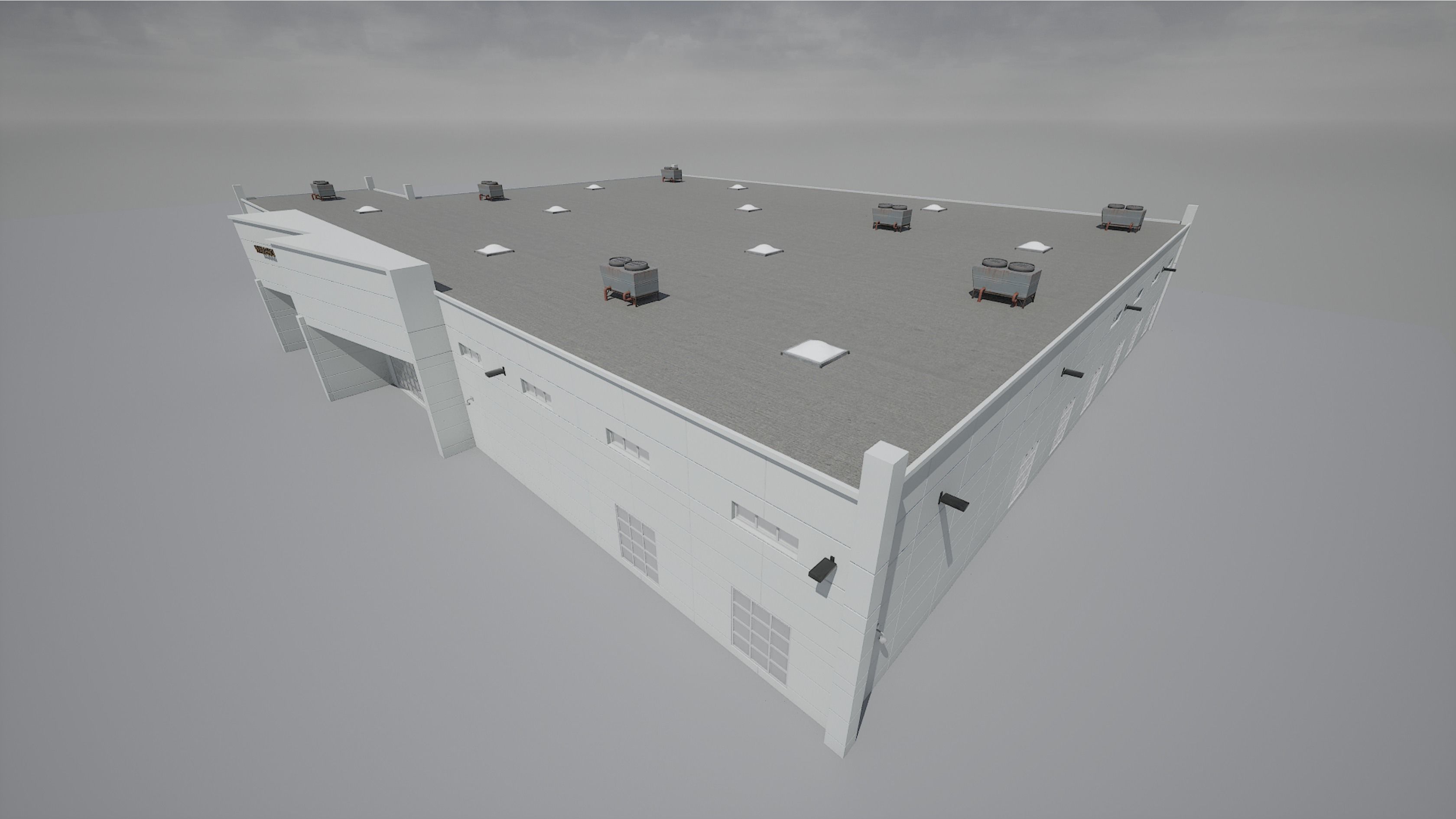 Modular Warehouse Low-poly 3D model_2