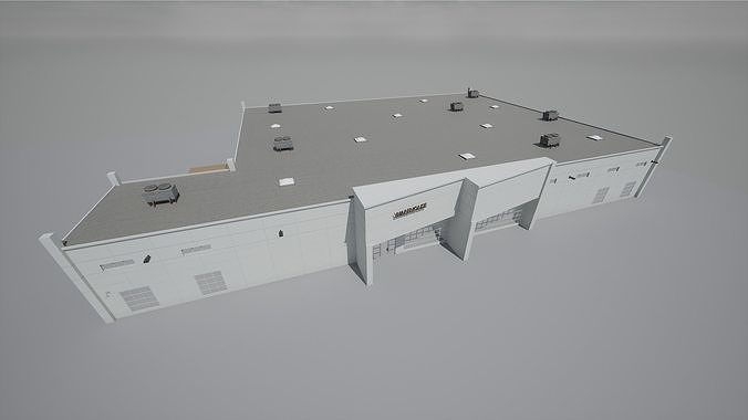 Modular Warehouse Low-poly 3D model