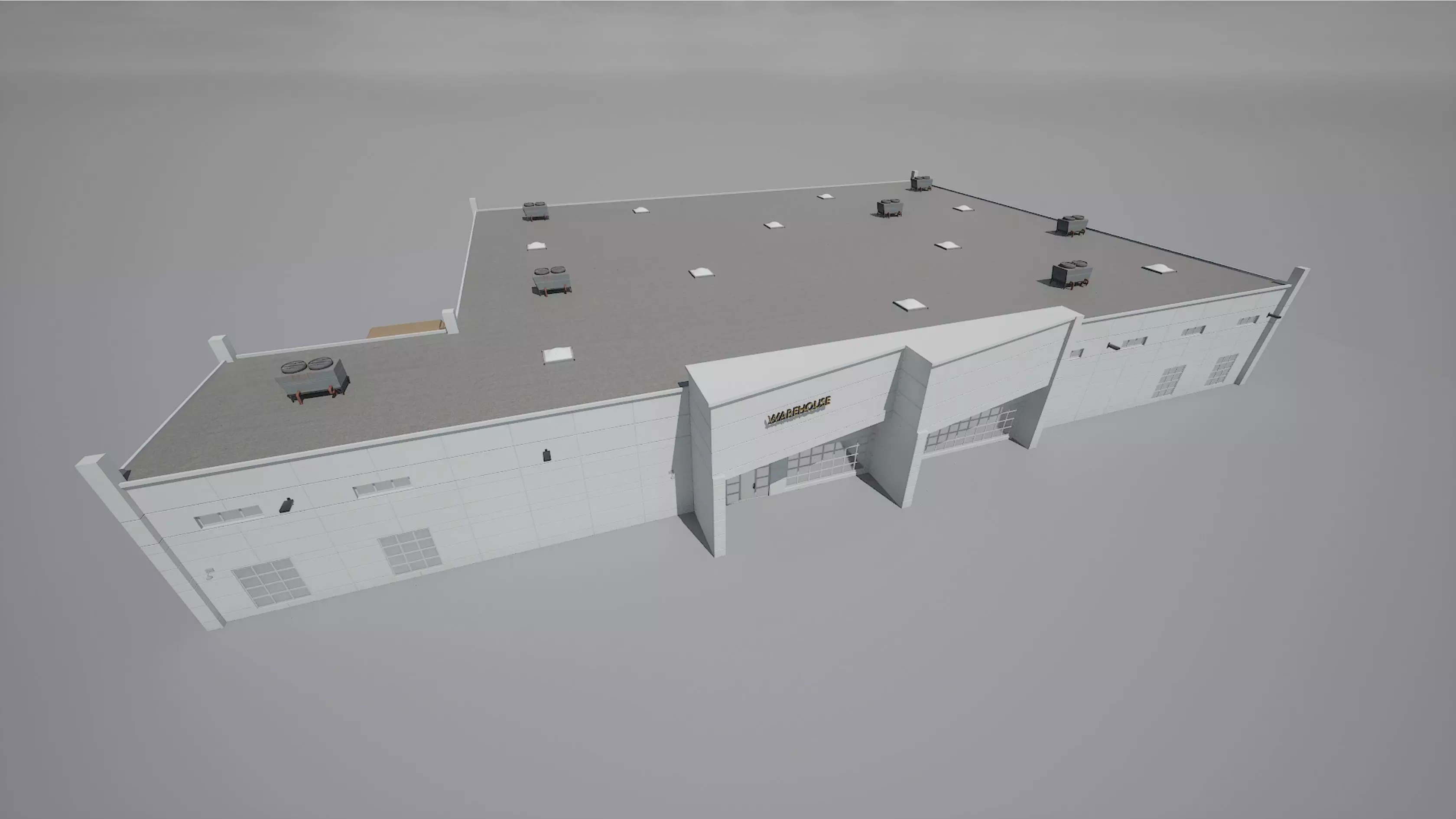 Modular Warehouse Low-poly 3D model_0