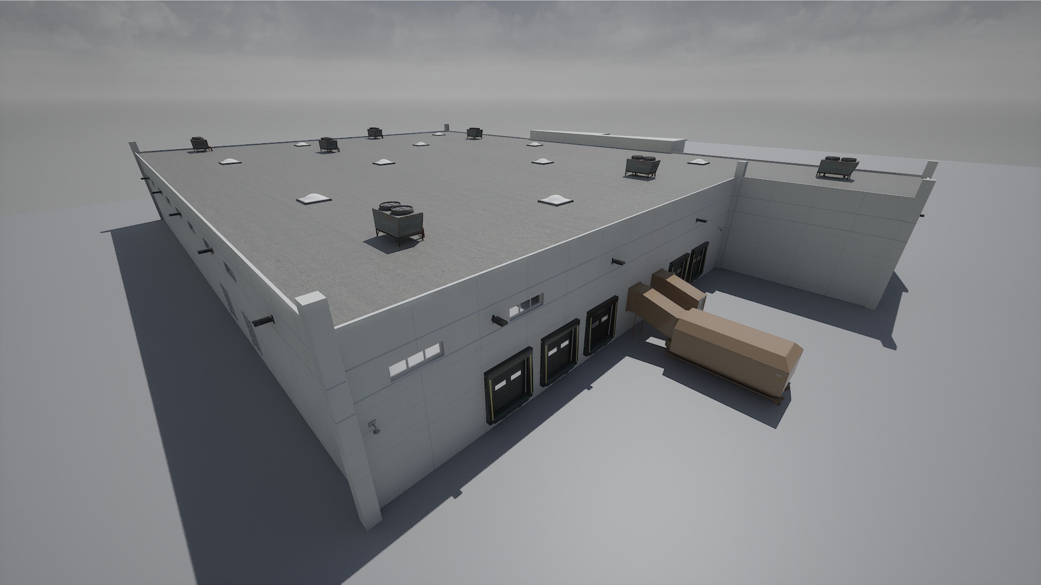 Modular Warehouse Low-poly 3D model_4