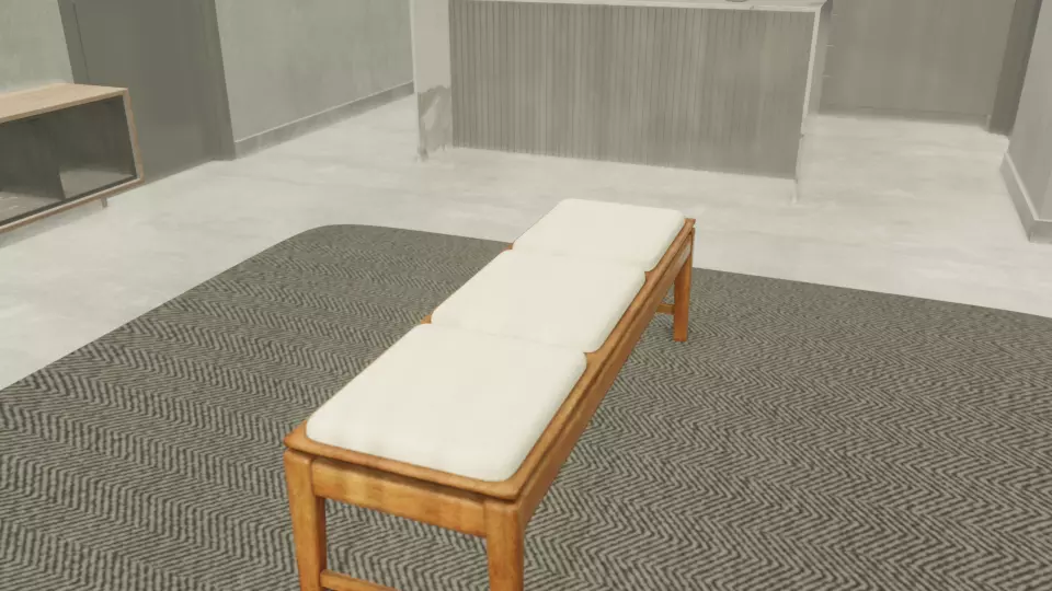 bench Banco Fatto 3 seats 3D model_0