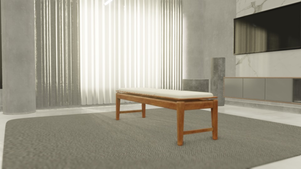 bench Banco Fatto 3 seats 3D model_7