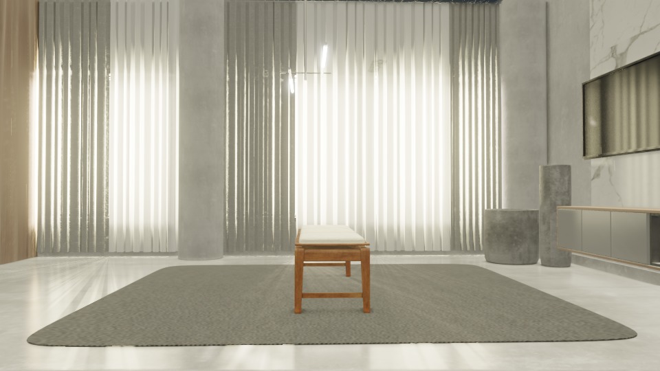 bench Banco Fatto 3 seats 3D model_2