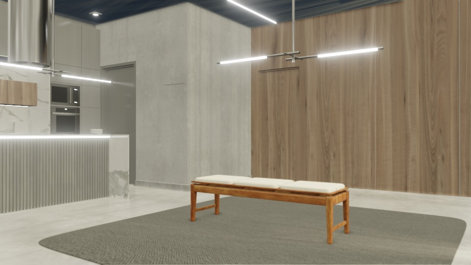 bench Banco Fatto 3 seats 3D model_4