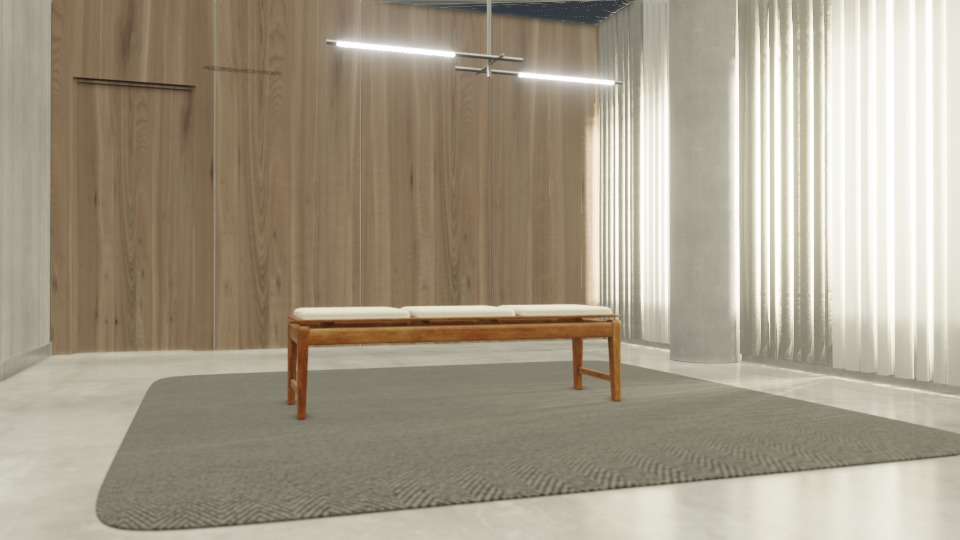 bench Banco Fatto 3 seats 3D model_3