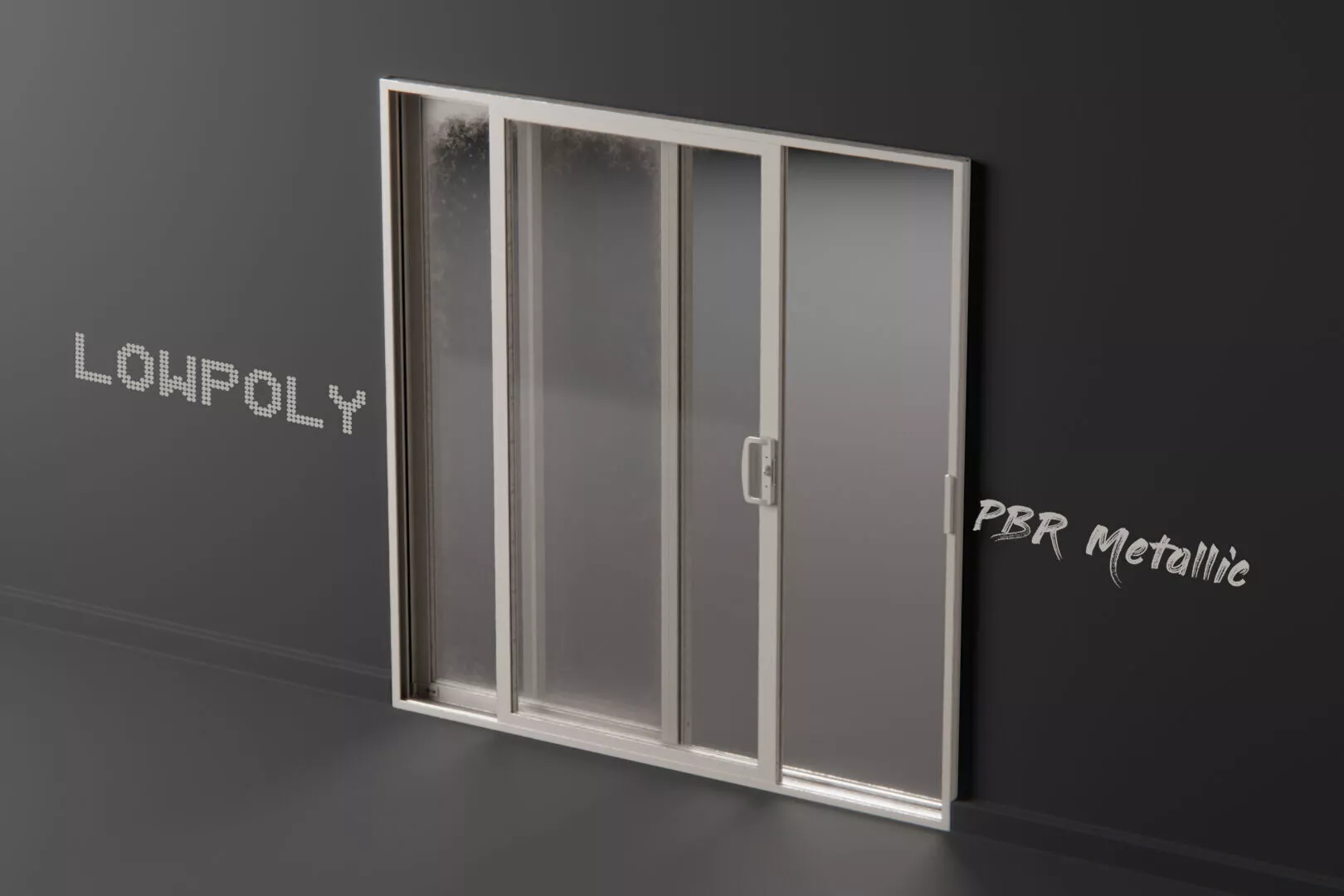 Sliding Patio Door Low-poly 3D model