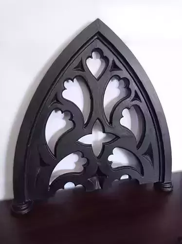 Decorative gothic frame for mantel or shelf