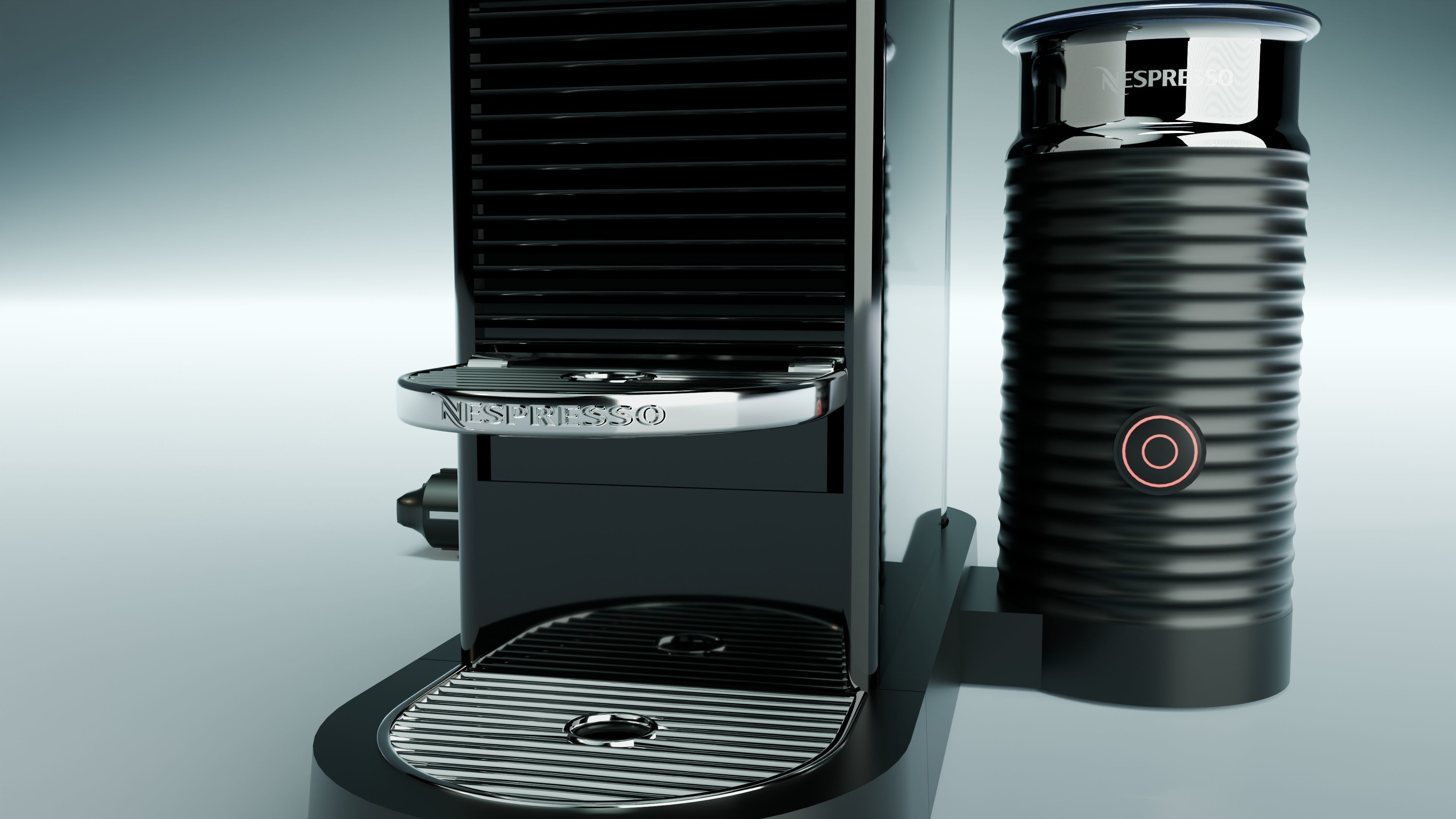 Nespresso CitiZ Coffee Machine with Aeroccino 3D model_6