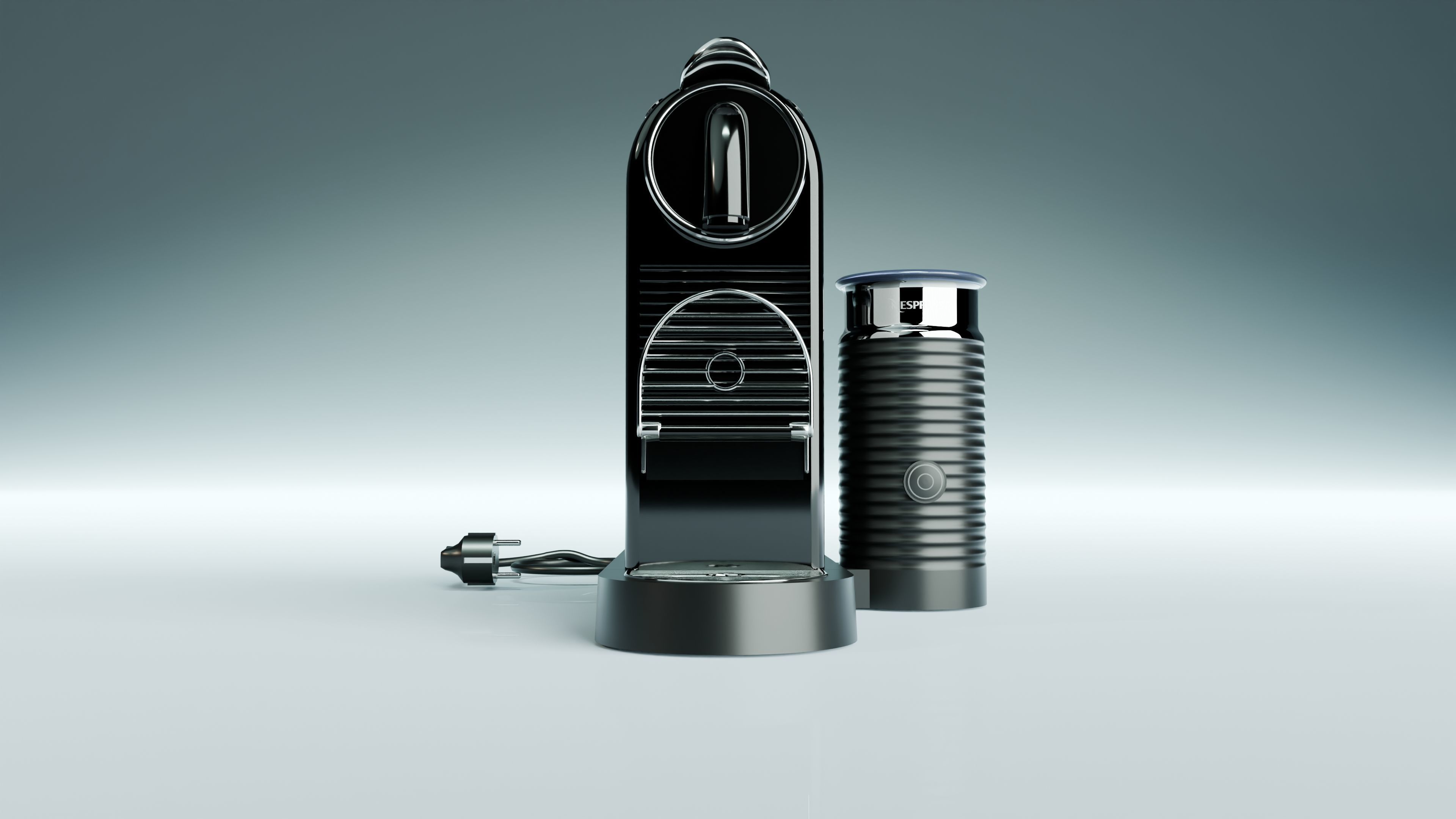 Nespresso CitiZ Coffee Machine with Aeroccino 3D model_4