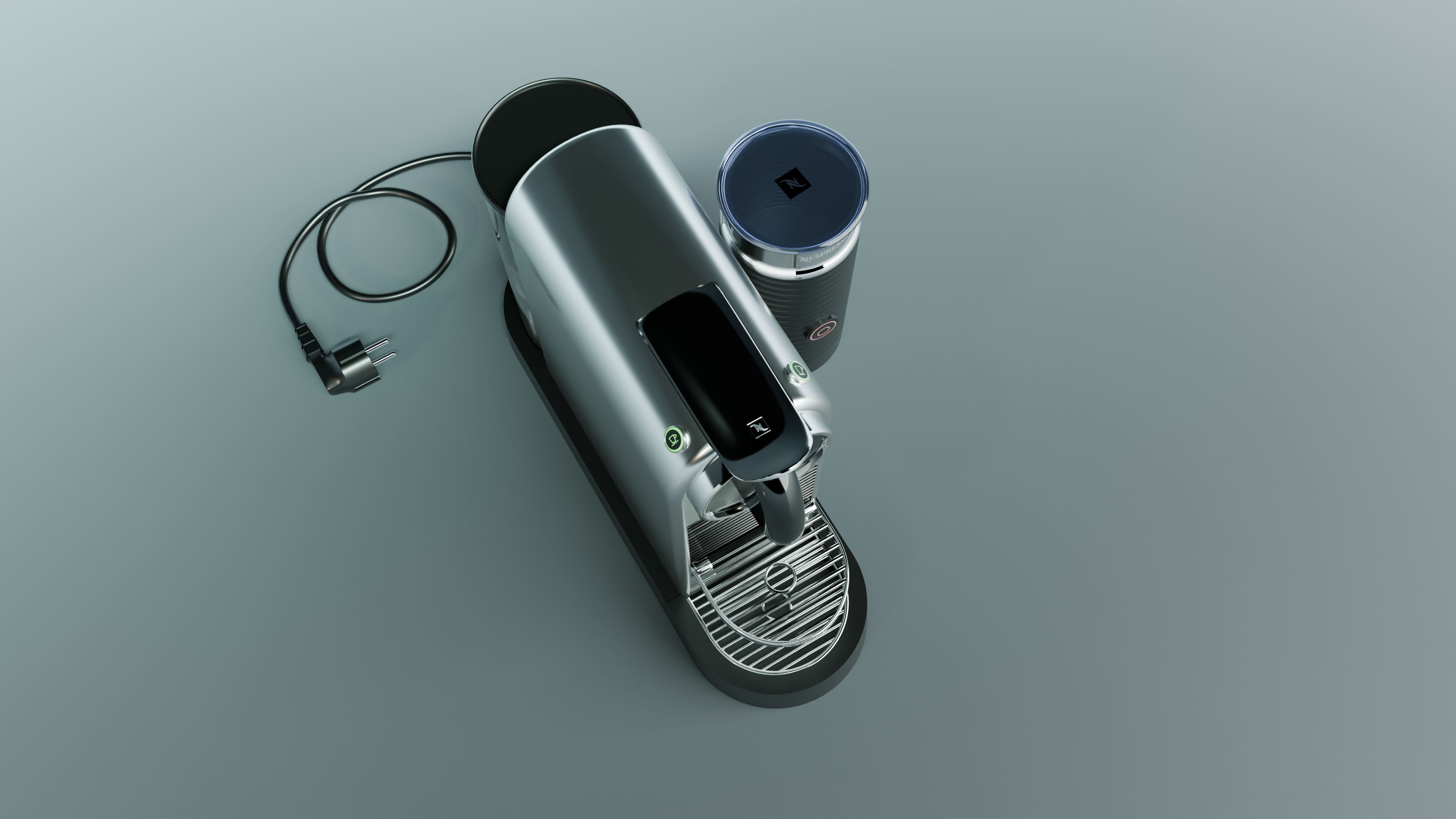 Nespresso CitiZ Coffee Machine with Aeroccino 3D model_14