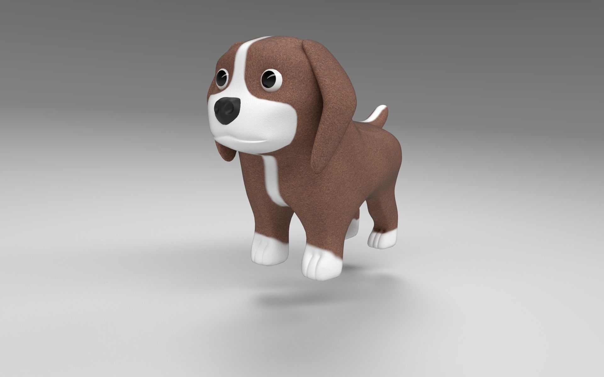 Dog blender and texture Low-poly 3D model_1