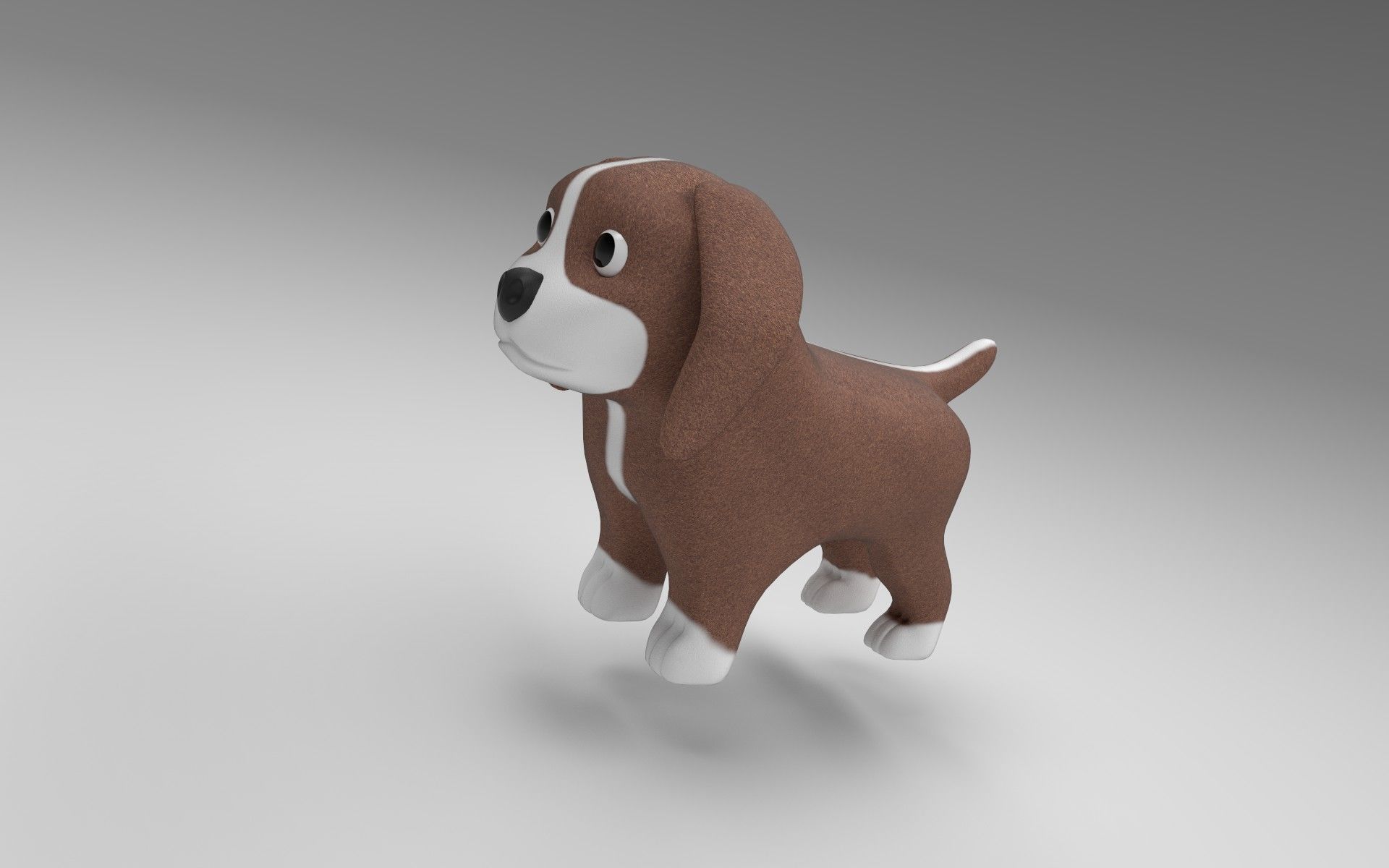 Dog blender and texture Low-poly 3D model_5