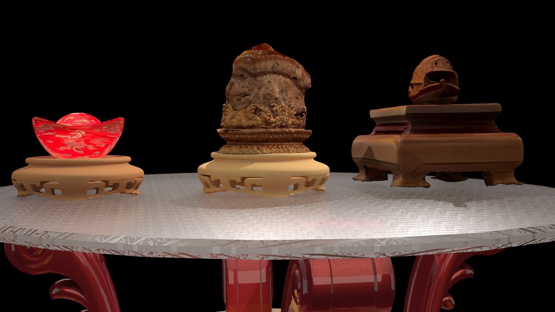 Chinese meat-shaped stone 3D model_5