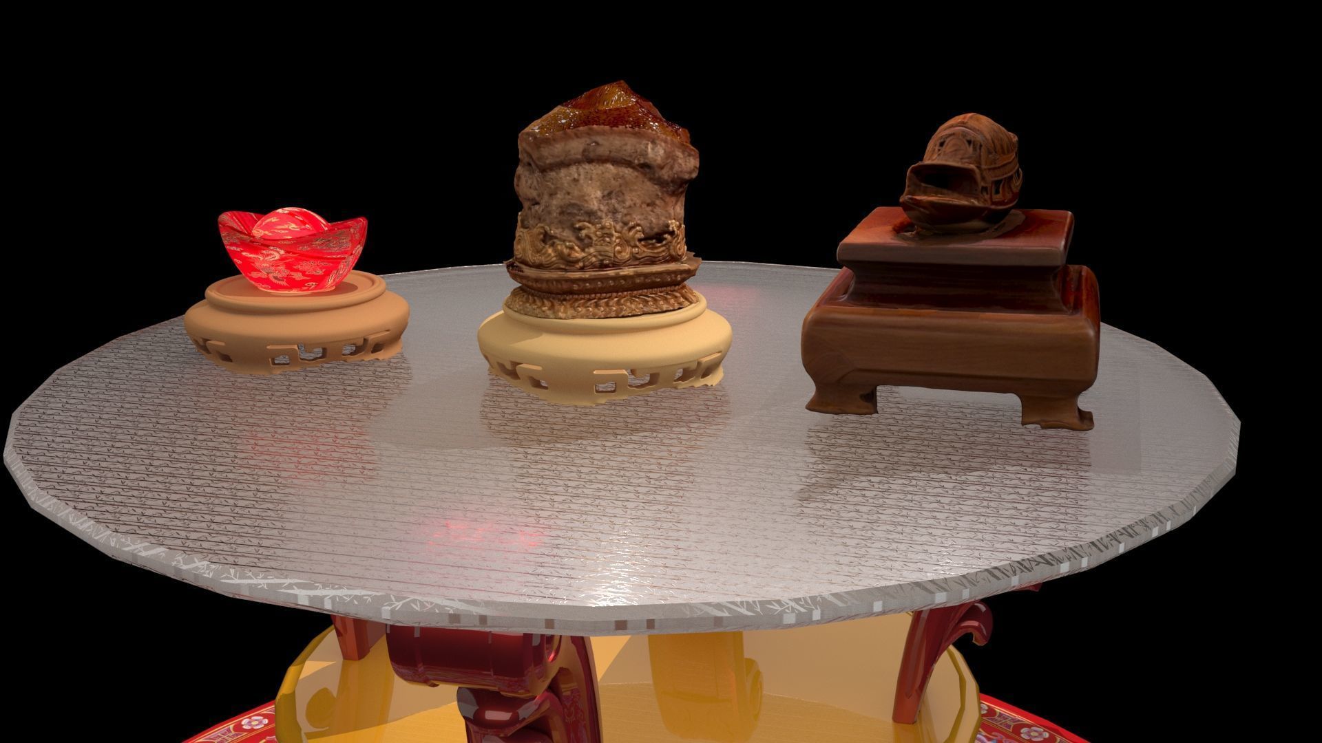 Chinese meat-shaped stone 3D model_3