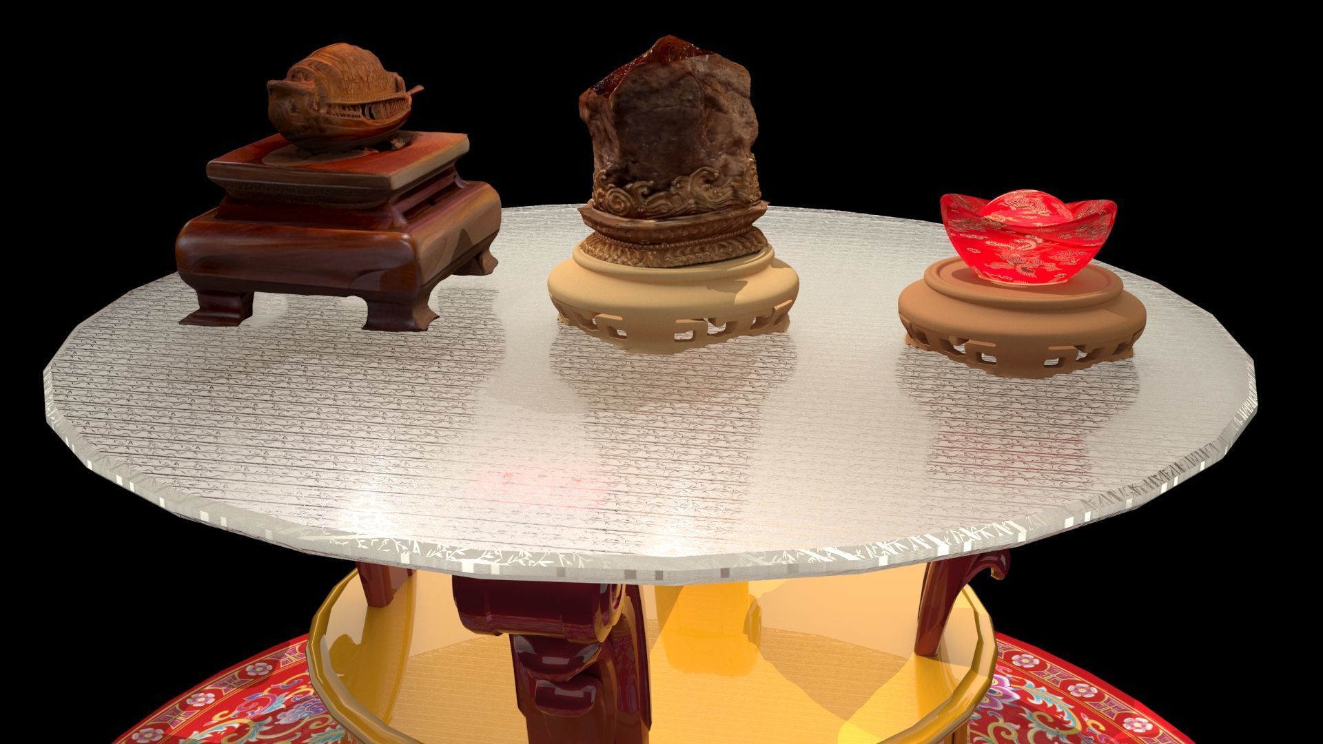 Chinese meat-shaped stone 3D model_4