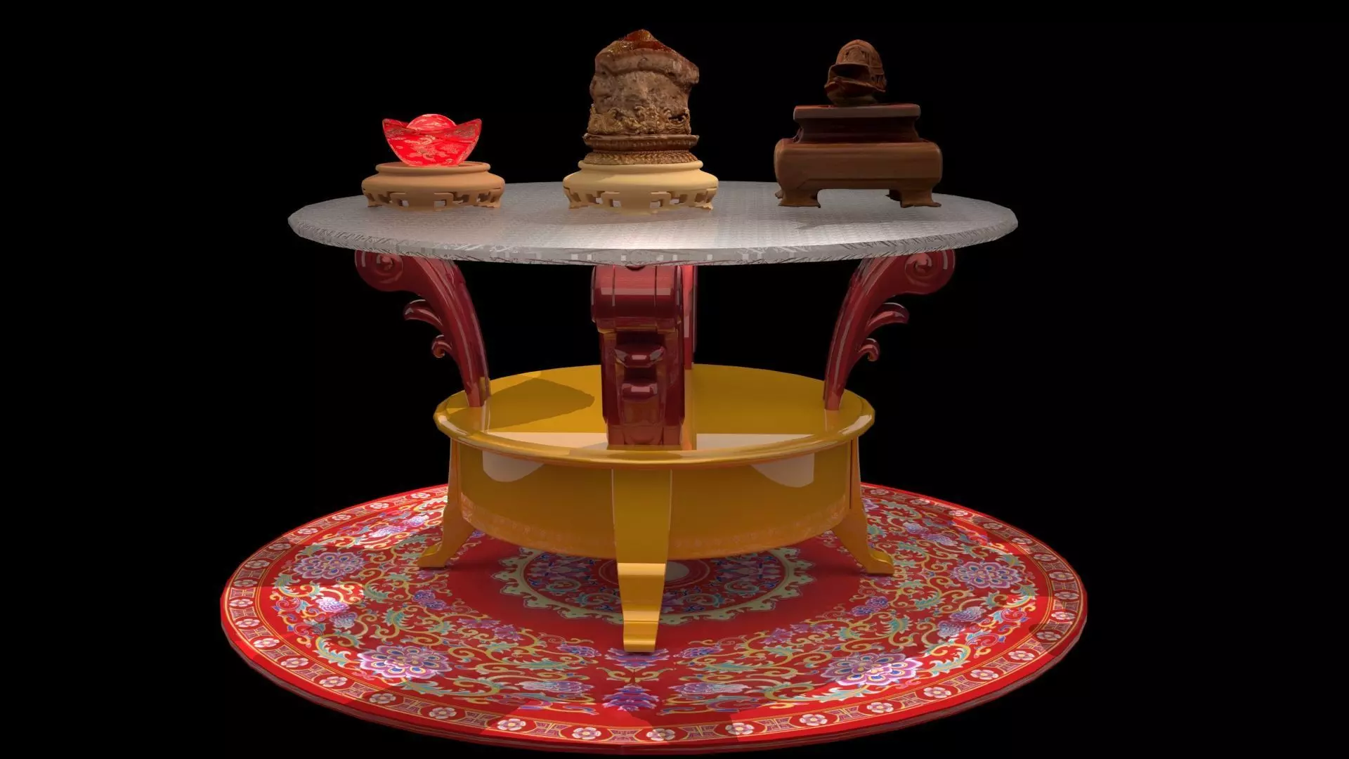 Chinese meat-shaped stone 3D model_0