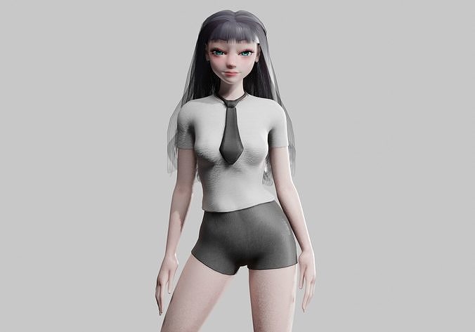 sweet Basic Woman V31062  Low-poly 3D model