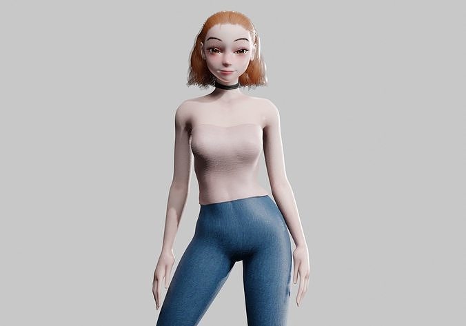 Pretty Basic Woman V23825  Low-poly 3D model