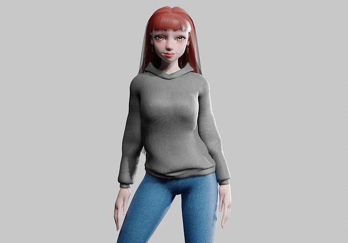 classic Basic Woman V33002  Low-poly 3D model
