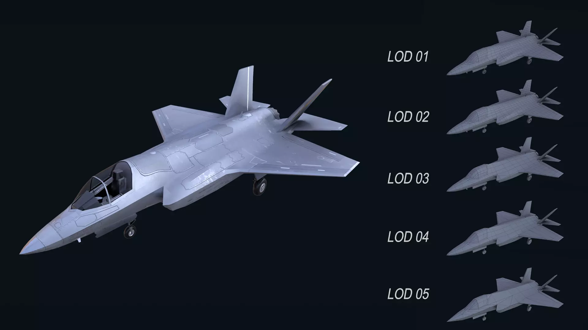 Asset - Army - F 35 Lightning II 3D MODEL Low-poly 3D model_0