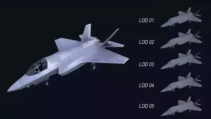 Asset - Army - F 35 Lightning II 3D MODEL Low-poly 3D model