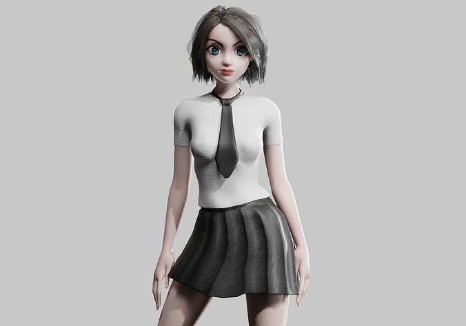Basic sweet Woman V31512  Low-poly 3D model