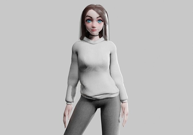 Basic classic woman V30548  Low-poly 3D model