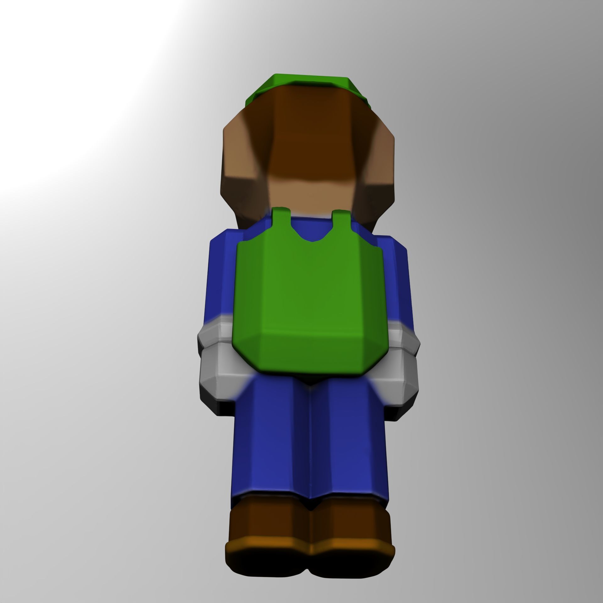 Luigi of Super Mario Bros Minecraft 3D print model_10