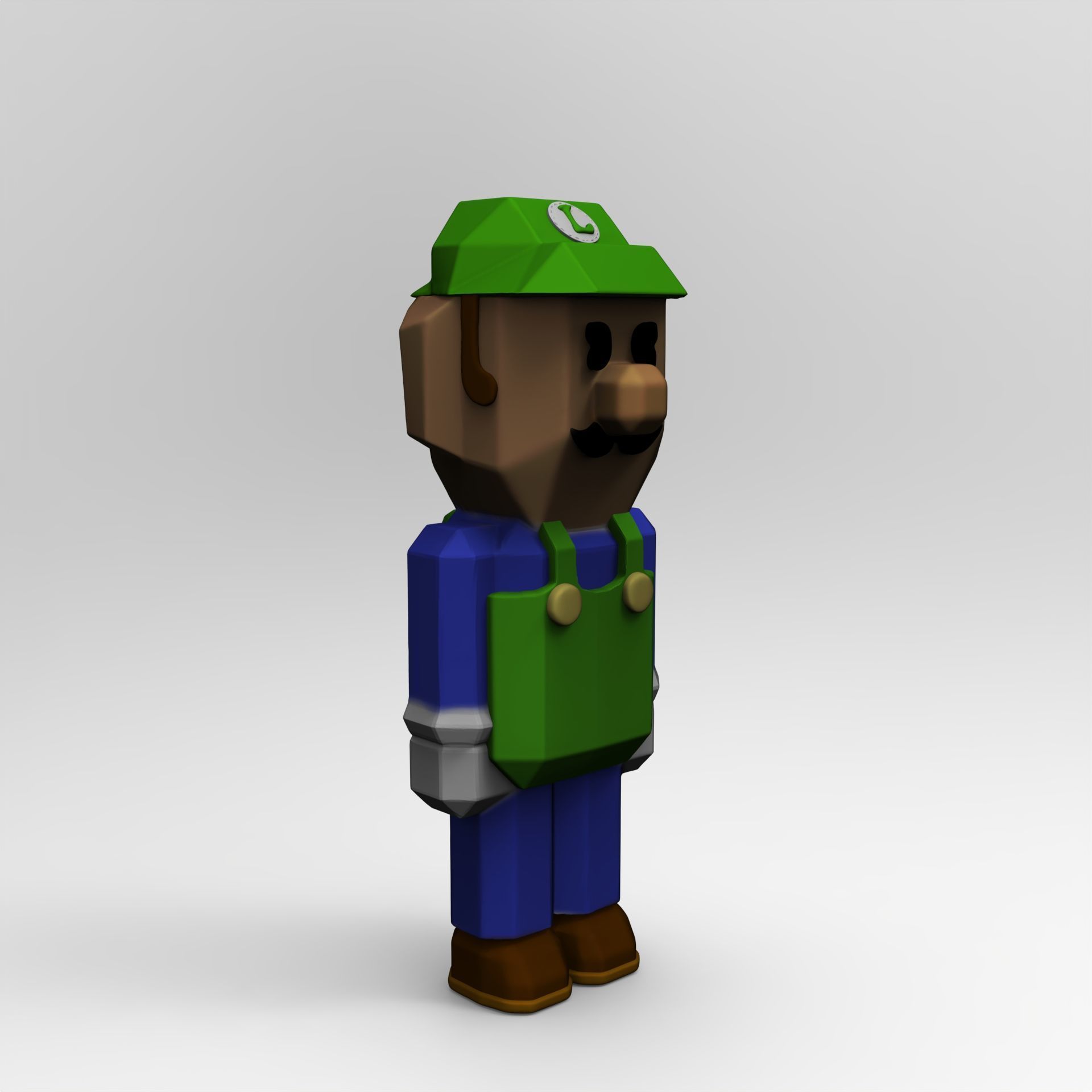 Luigi of Super Mario Bros Minecraft 3D print model_1