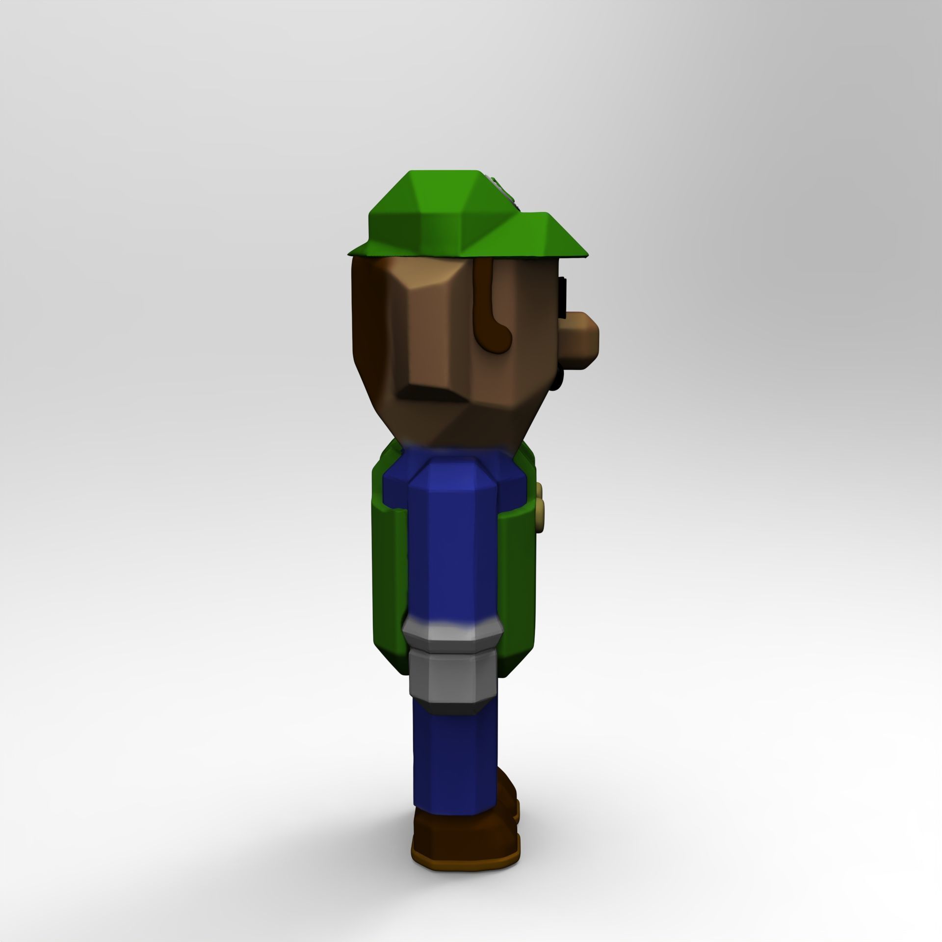 Luigi of Super Mario Bros Minecraft 3D print model_2