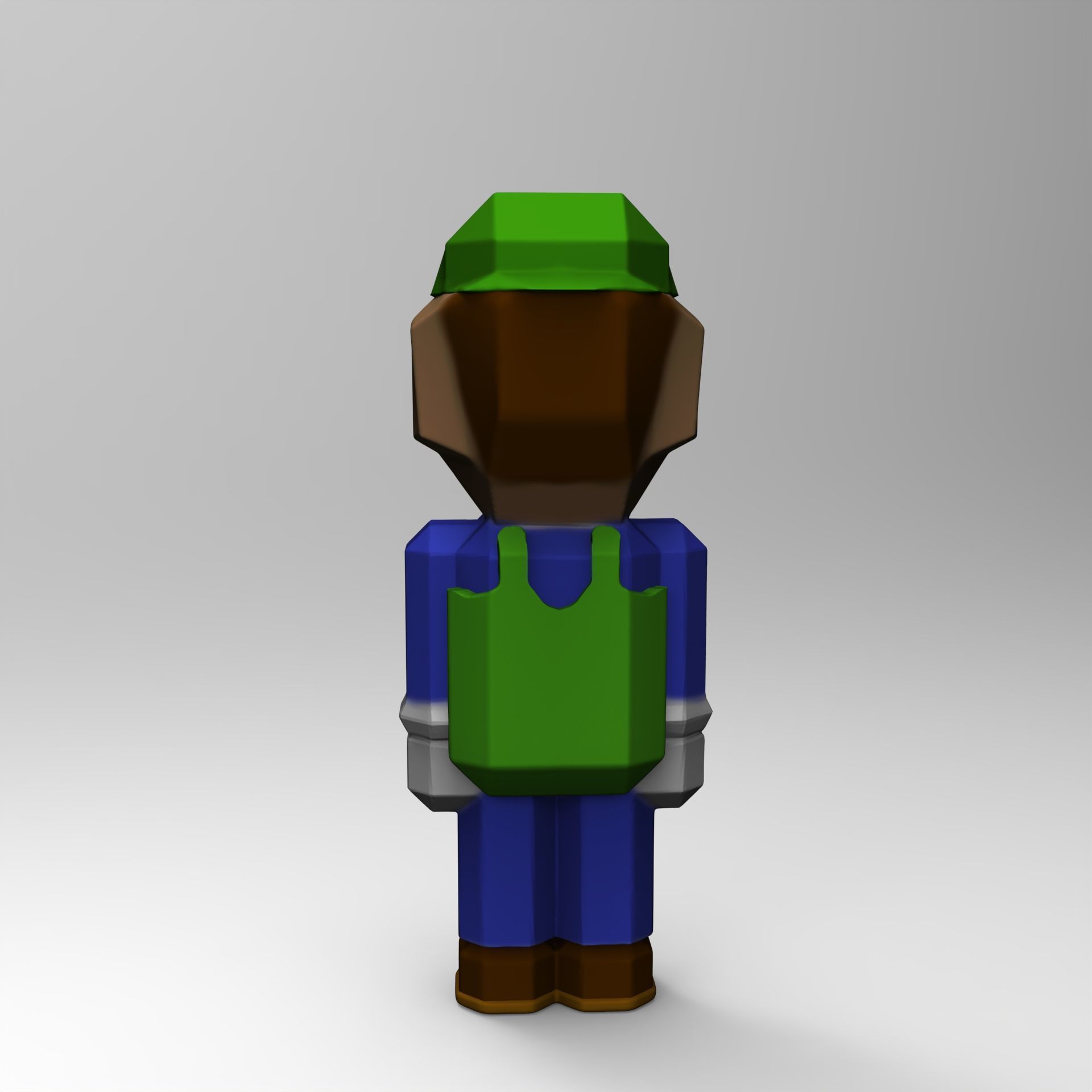 Luigi of Super Mario Bros Minecraft 3D print model_4
