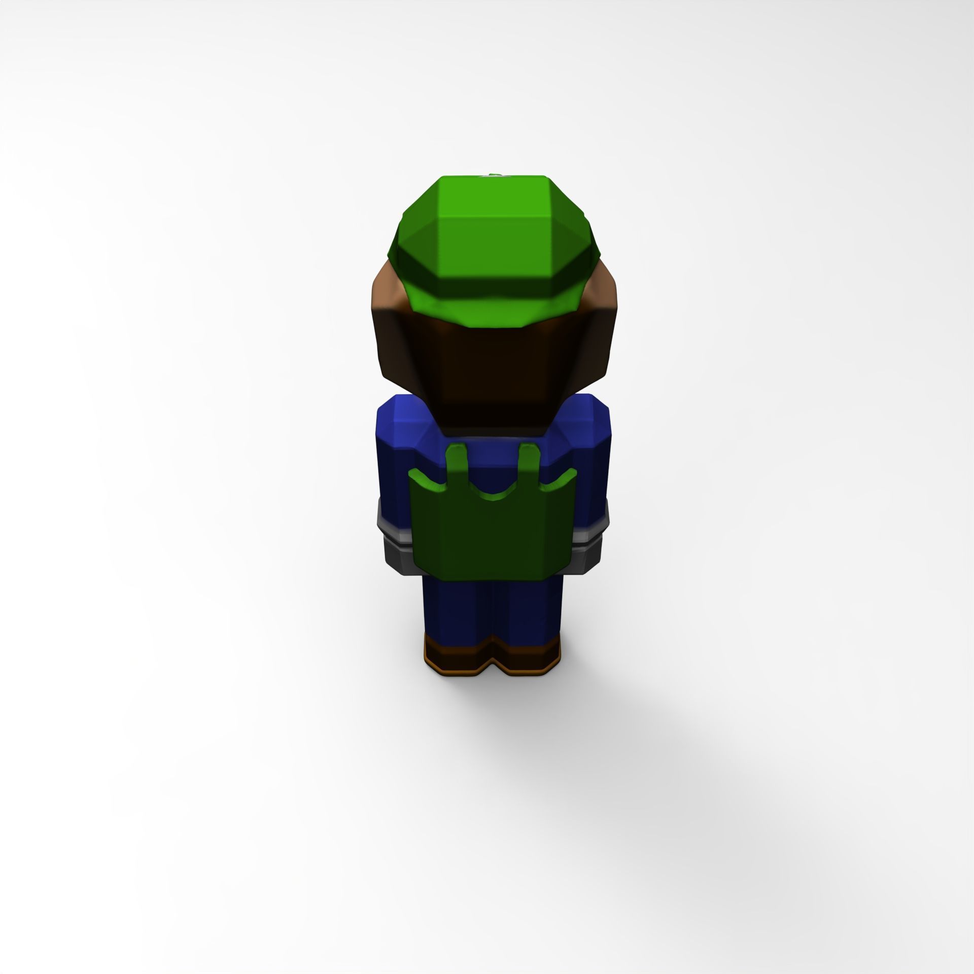 Luigi of Super Mario Bros Minecraft 3D print model_9