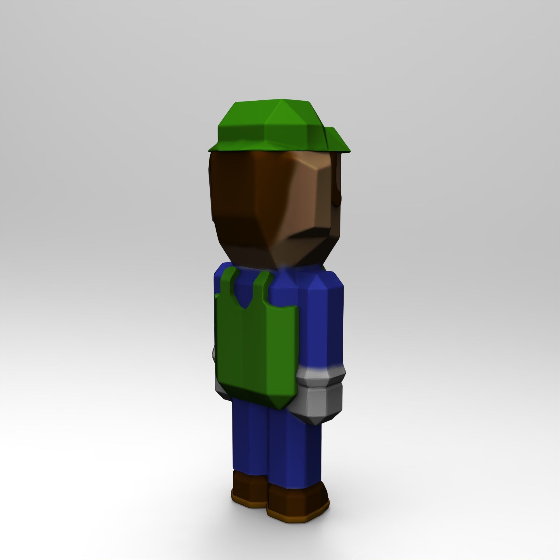 Luigi of Super Mario Bros Minecraft 3D print model_3