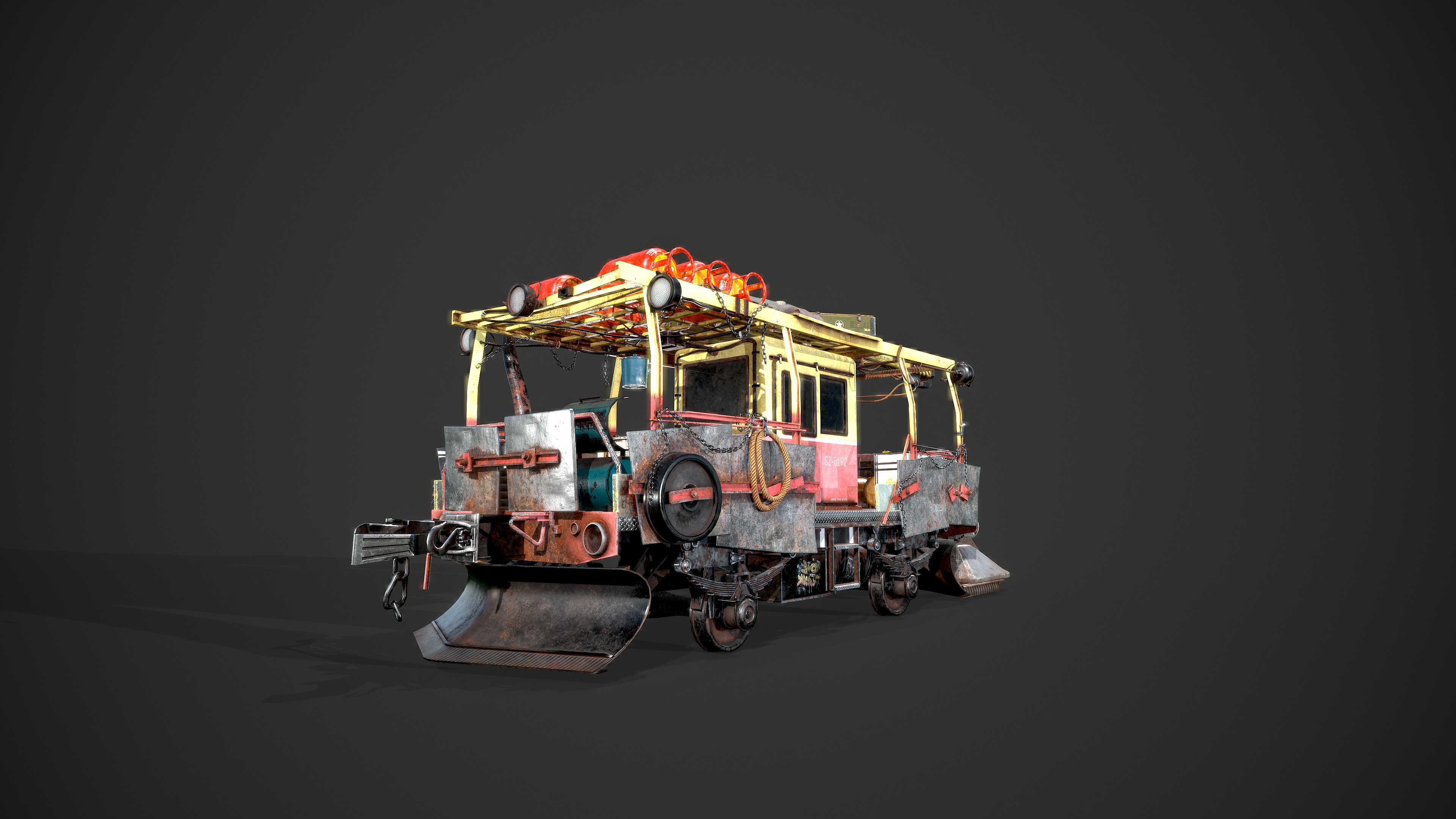 RAILCAR Low-poly 3D model_4