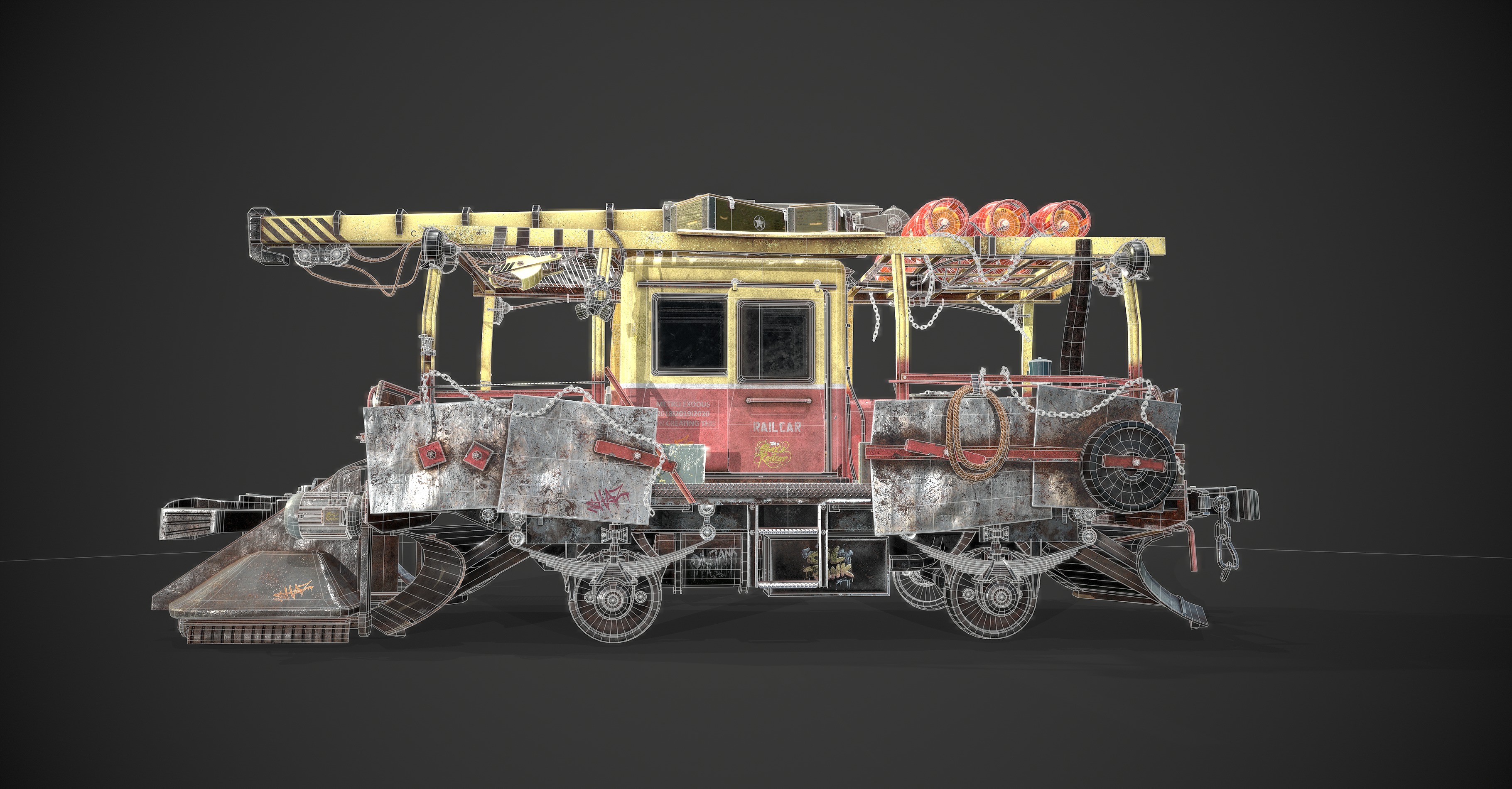 RAILCAR Low-poly 3D model_6