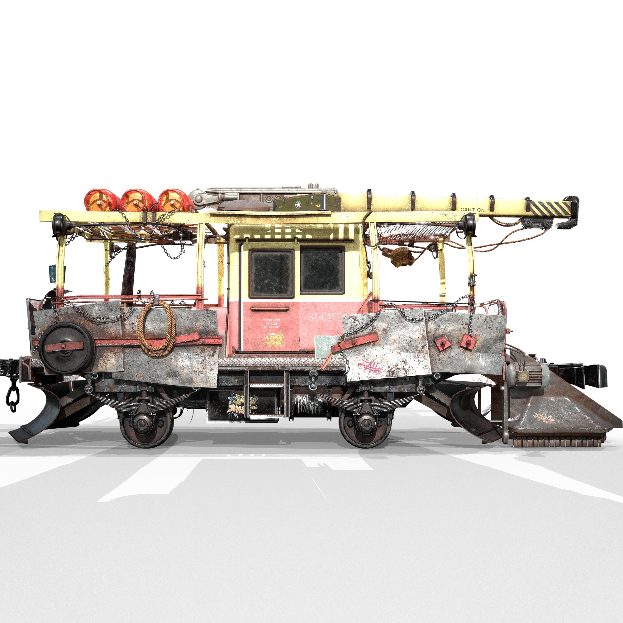 RAILCAR Low-poly 3D model_2