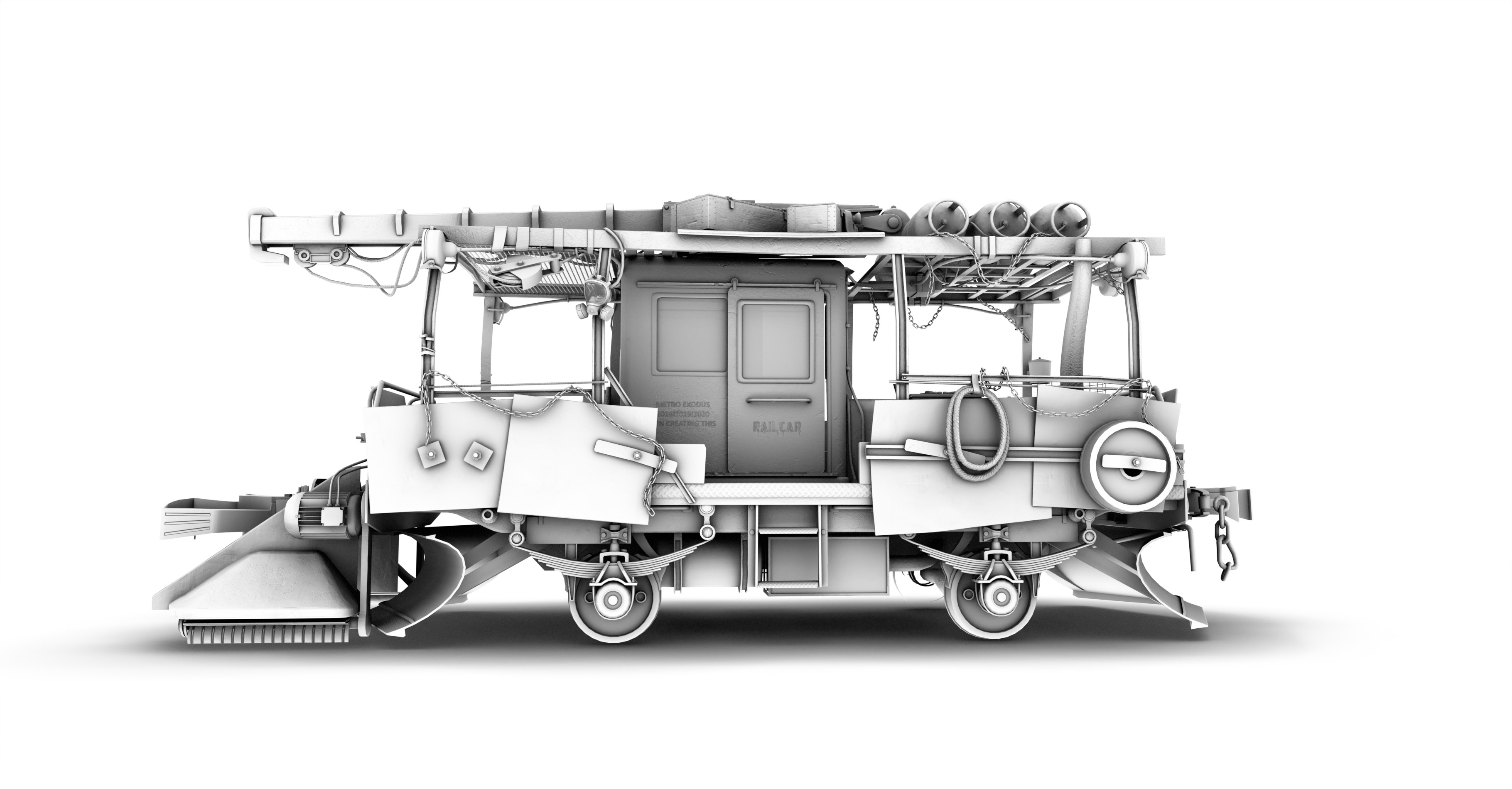RAILCAR Low-poly 3D model_5