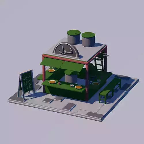 Low poly Shop Isometric Low-poly 3D model