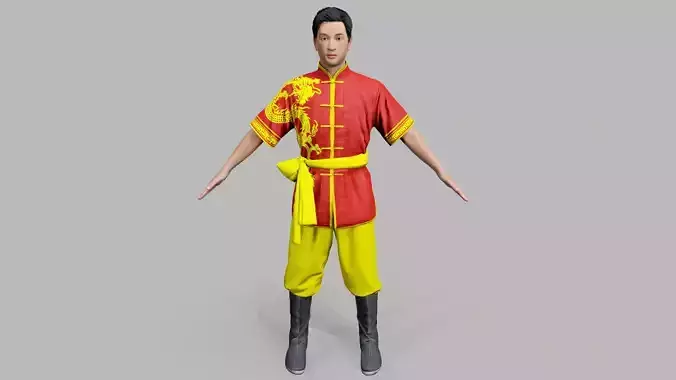 Chinatown kid Low-poly 3D model